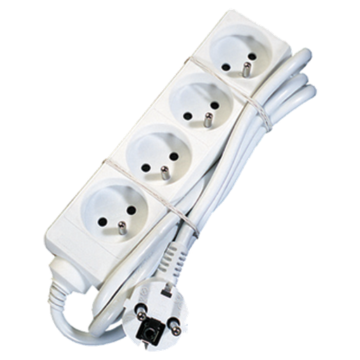 [EL_38313] STEKKERDOOS 4X10/16A MET SNOER 1,5M + SW WIT