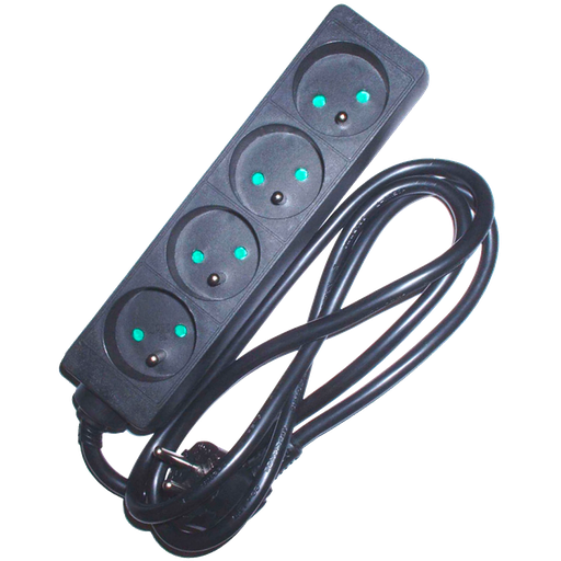 [EL_38340] RAMPE 4X10/16A + CORDON 1,5M NOIR