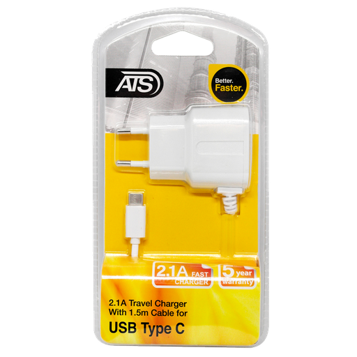 [ATS_0108] TRAVEL CHARGER TYPE C DUAL USB 2A