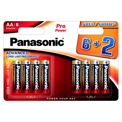 [PAN_LR06-PP-BL6+2] PANASONIC LR6 PROPOWER AA /8 (6+2)